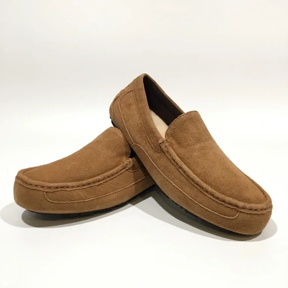 UGG] Brown leather Suede Slip-Ons Driving shoes UGG | Shoes | Ugg Mens Brown Leather Suede Slipon Loafers  main image 3